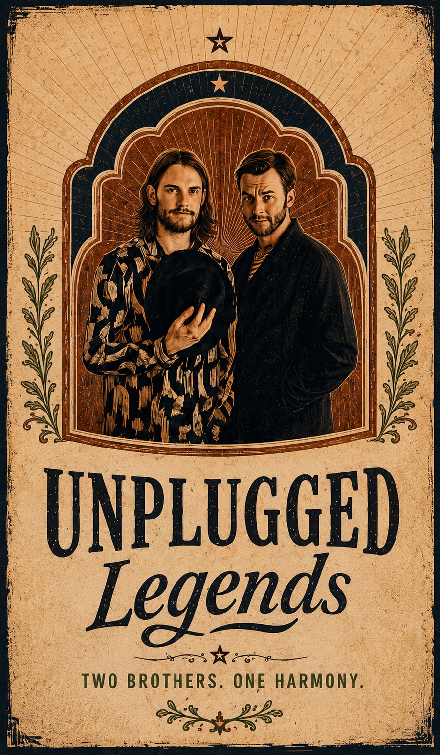 Unplugged Legends — Two Brothers, One Harmony broadside portrait